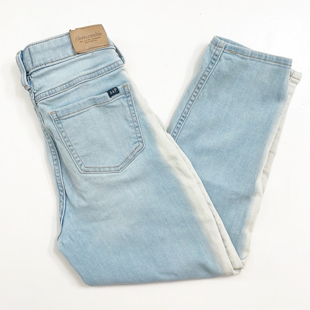 Abercrombie Kids high rise mini mom denim jeans